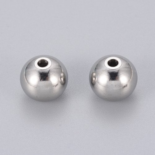 1 métal perle environ 14x10mm argent couleur perles 4070