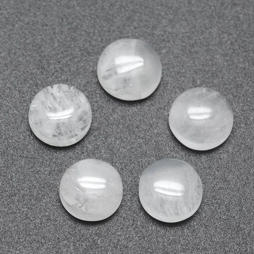 5 cabochons en cristal de quartz naturel 8x4mm