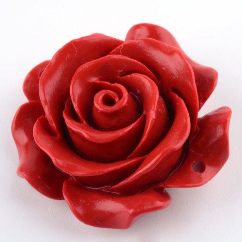 1 connecteur cinabre rouge fleur 29 x 29 x 11.5mm trou 1.5mm