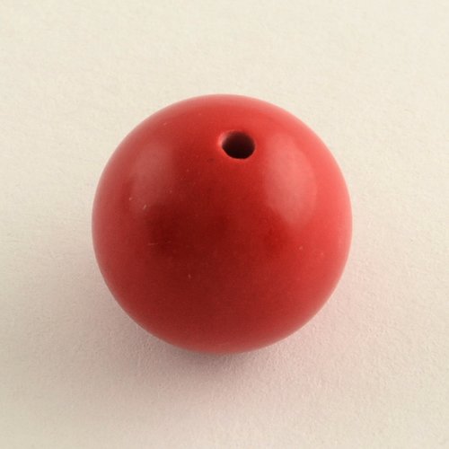 10 perles de cinabre ronde rouge 8 mm trou 1.5 mm