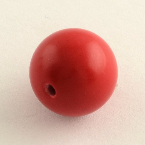10 perles de cinabre ronde rouge 10 mm trou 2 mm