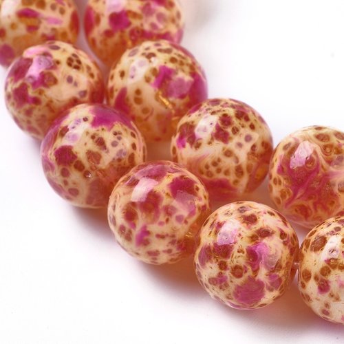 10 perles en verre ronde violet 10mm