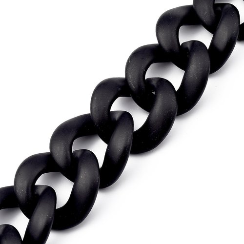 Chaine gourmette acrylique noir ( 1 mètre )