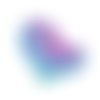 Estampe filigrane en acier inoxydable coeur reflet violet et bleu 40 x 30mm ( 3 pièces)