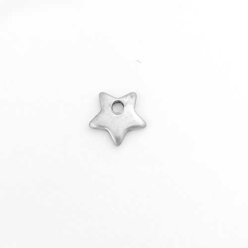 Breloque acier inoxydable étoile 6 x 6mm (x 10)