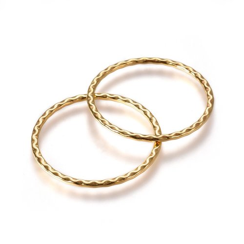 Anneaux connecteur rond métal doré antique ou métal argenté antique (3 pièces)