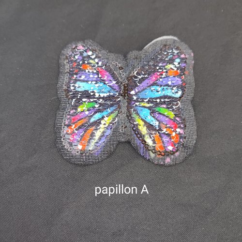 Patch écusson papillon a paillettes réversible (1 pièce) plusieurs modeles