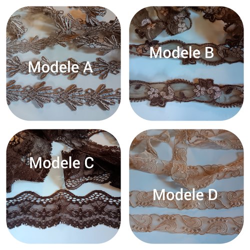 Dentelle ton marron plusieurs modeles (vendu par 2 metres)