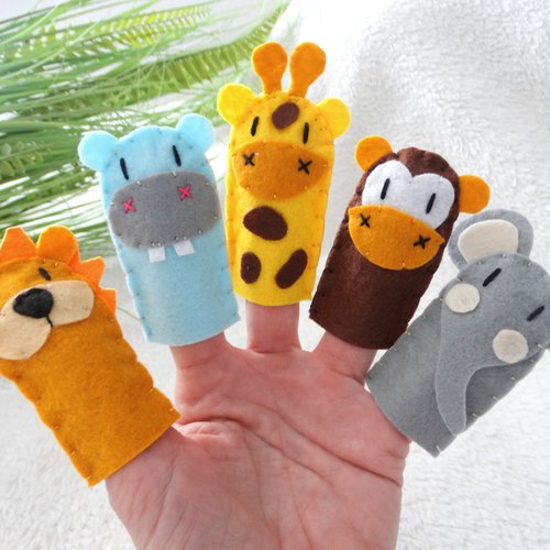 Jeu Pour Enfant Marionnettes à Doigts Animaux De La Savane