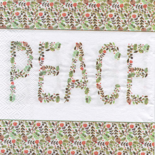Serviette en papier peace / paix / petites fleurs (587)