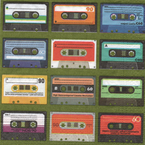 Serviette en papier cassette audio vintage (592)