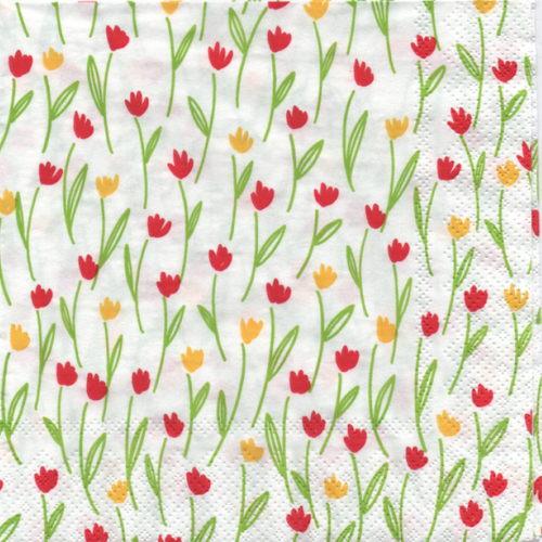 Serviette en papier petites fleurs / tulipes (619)