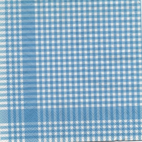 Serviette en papier vichy bleu ciel  (632)