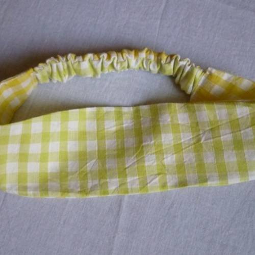 Bandeau Bebe Reversible Coton Carreaux Jaunes Et Blancs Carreaux Verts Et Blancs Un Grand Marche