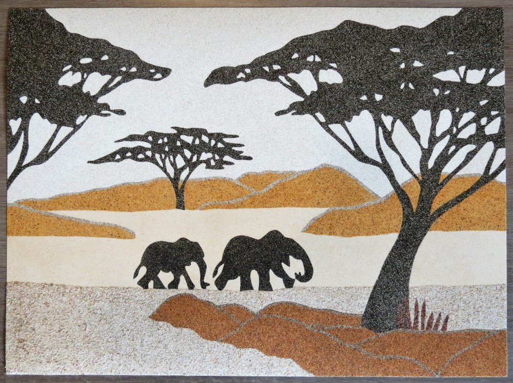 Gabarit enfants gabarit wandschablone peintre gabarit éléphants troupeau Africa