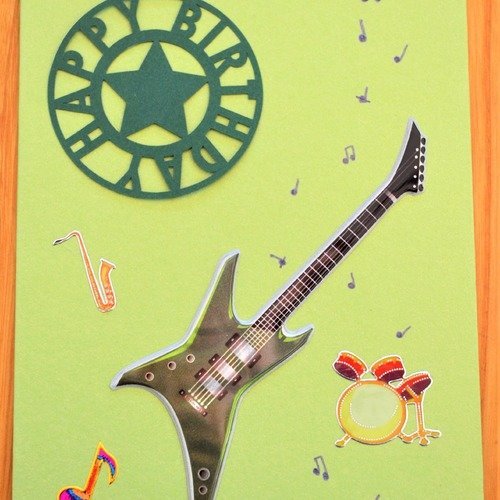 Carte Anniversaire Verte Adolescent Musique Un Grand Marche