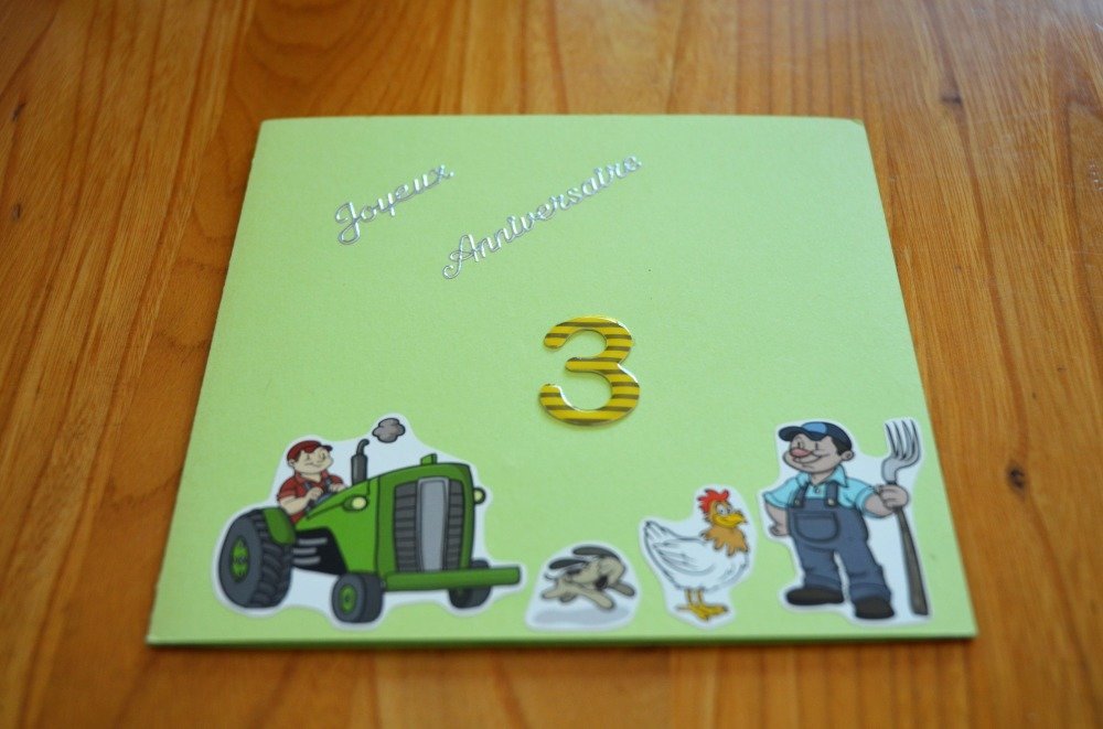 Carte Anniversaire 3 Ans La Ferme Un Grand Marche