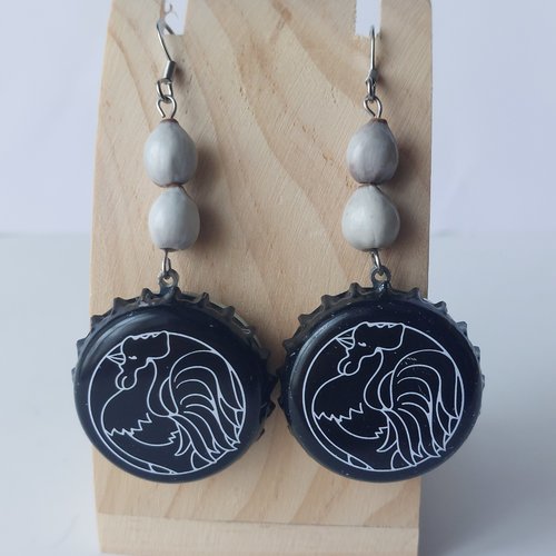 Boucles d'oreilles avec capsule "chantecler", modèle 1