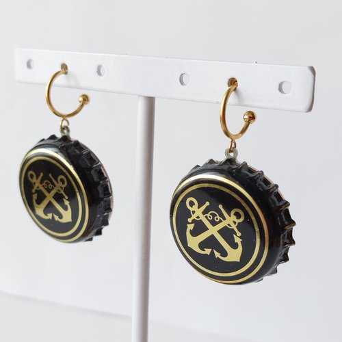 Boucles d'oreilles avec capsule "ancres"
