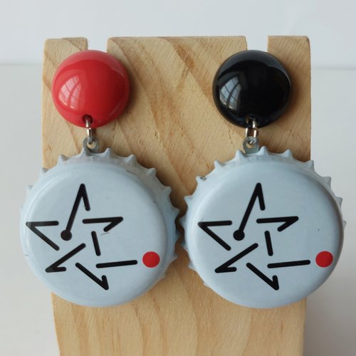 Boucles d'oreilles avec capsule "zig zag"