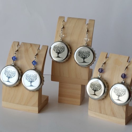 Boucles d'oreilles avec capsule "auprès de mon arbre"