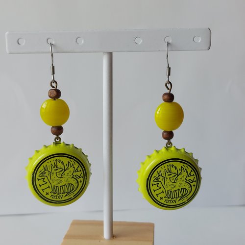 Boucles d'oreilles avec capsule "chimère anis"