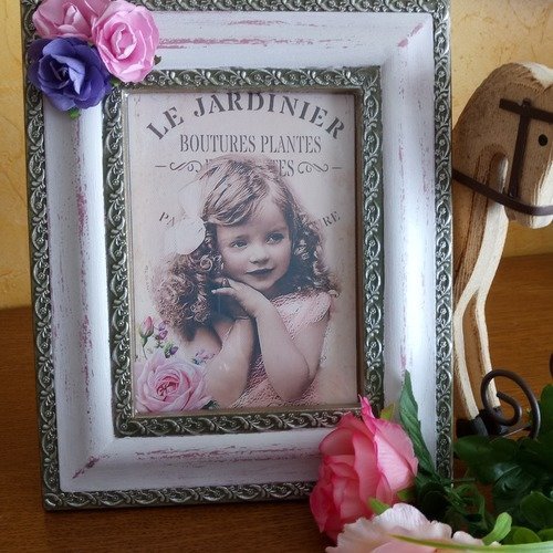 Cadre en bois Katla (MDF) 18x24 cm | shabby | verre synthétique (1 mm