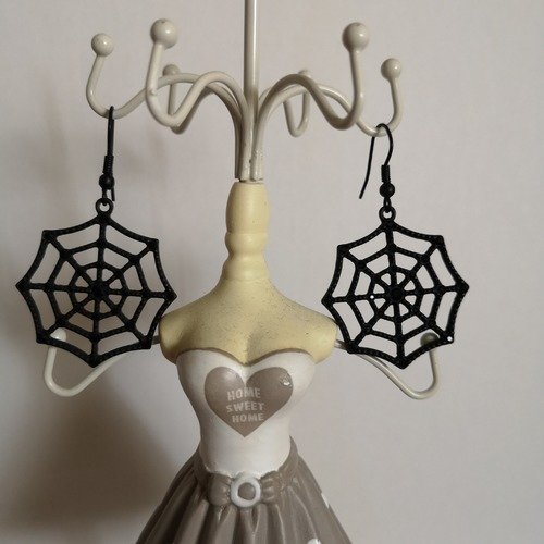 Boucles d'oreille spécial halloween "toiles d'araignées"!