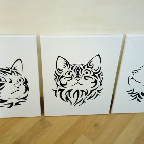 Tableaux triptyque de chats