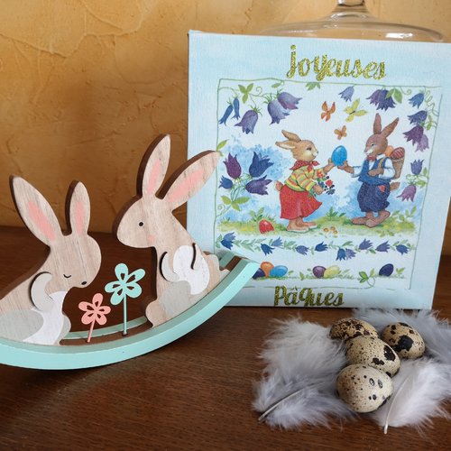 Décoration de pâques , "lapins en fête" !