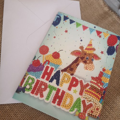 Carte d'anniversaire "gentille girafe"