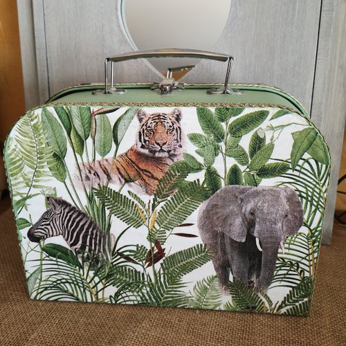 Rangement valise "animaux de la jungle"