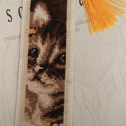 Marque-pages /signet broderie "chat"