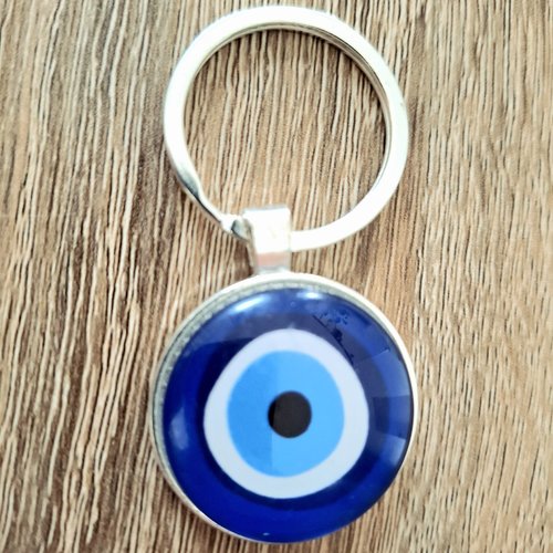 Porte-clés œil de tigre bleu