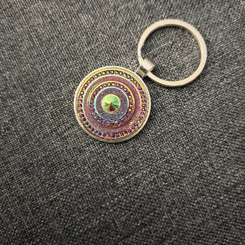 Porte-clés strass rose et jaune