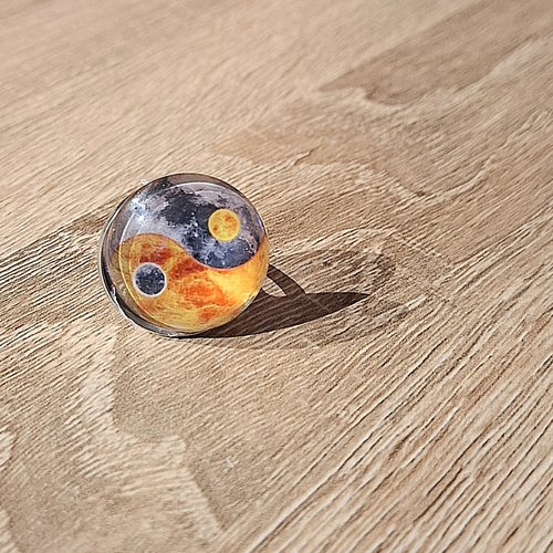Bague réglable ying yang