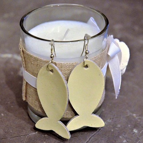Boucles d'oreilles cuir poissons