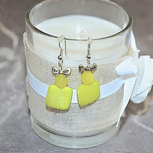 Boucles d'oreilles pendantes perles vertes