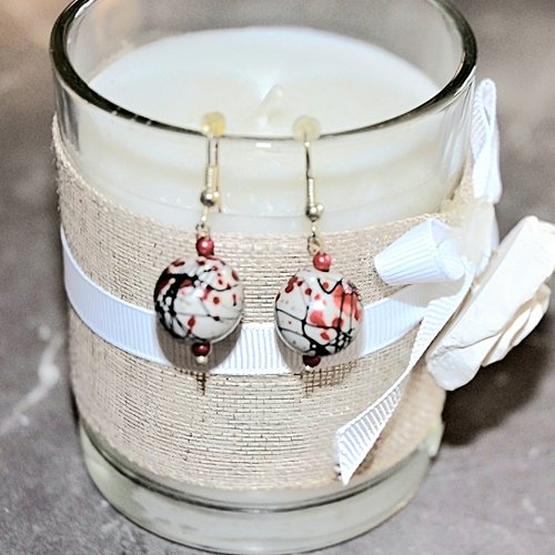 Boucles d'oreilles pendantes perles originales