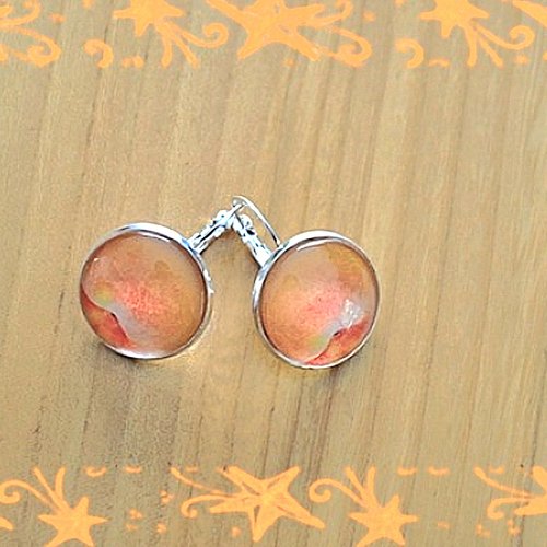 Boucles d'oreilles dormeuses orange