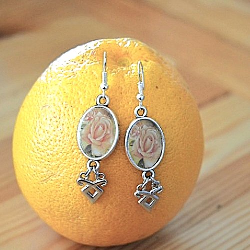 Boucles d'oreilles romantiques rose
