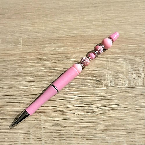 Stylo rose strass