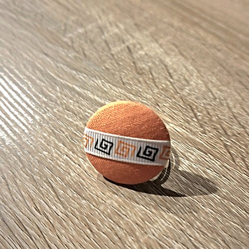 Bague réglable tissu orange noir