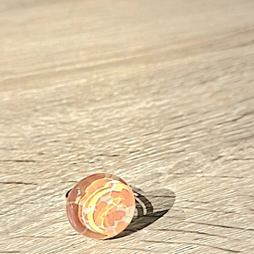 Bague réglable cabochon fleurs orange