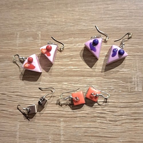 Boucles d'oreilles fimo petits gâteaux