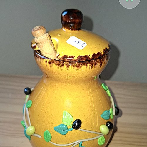 Grand pot à olives en grès