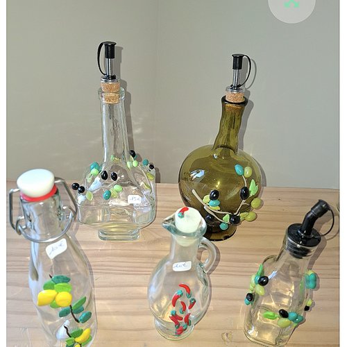 Flacons verre décorés fimo