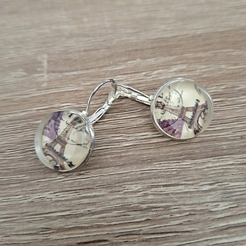 Boucles d'oreilles dormeuses la tour eiffel