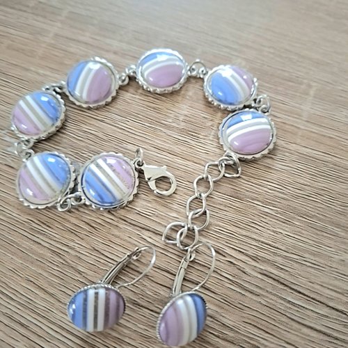 Parure bracelet et boucles d'oreilles