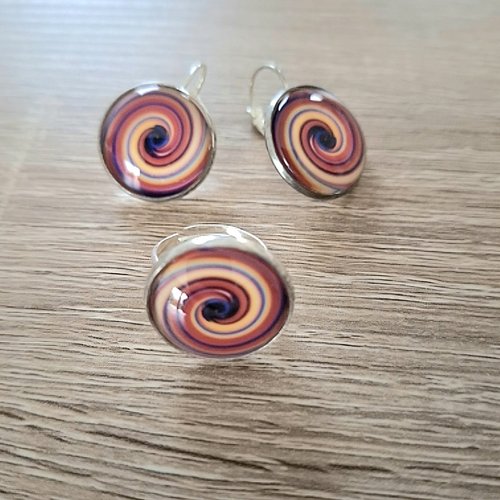 Parure bague et boucles d'oreilles